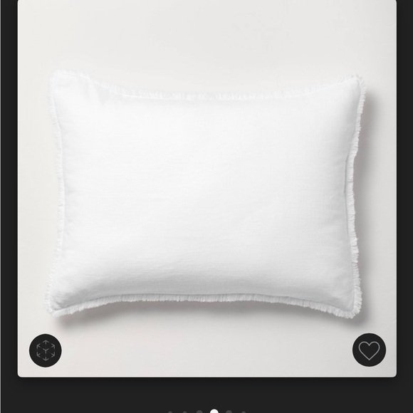 Full/Queen Heavyweight Linen Blend Duvet Cover & Sham Set White - Picture 8 of 10